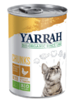 Yarrah - Nassfutter Katzen-Dosenbrocken mit Huhn Bio 12 x 405 gr