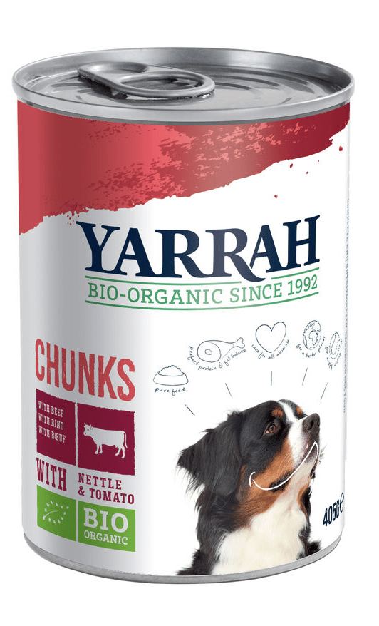 Yarrah – Nassfutter Hunde-Dosenstücke mit Bio-Rindfleisch-1