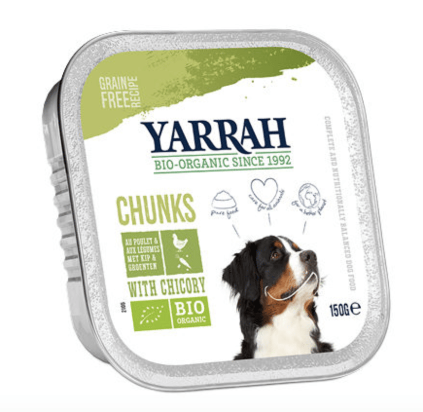 Yarrah – Nassfutter Hundebrocken mit Huhn Bio 12 x 150 gr-1