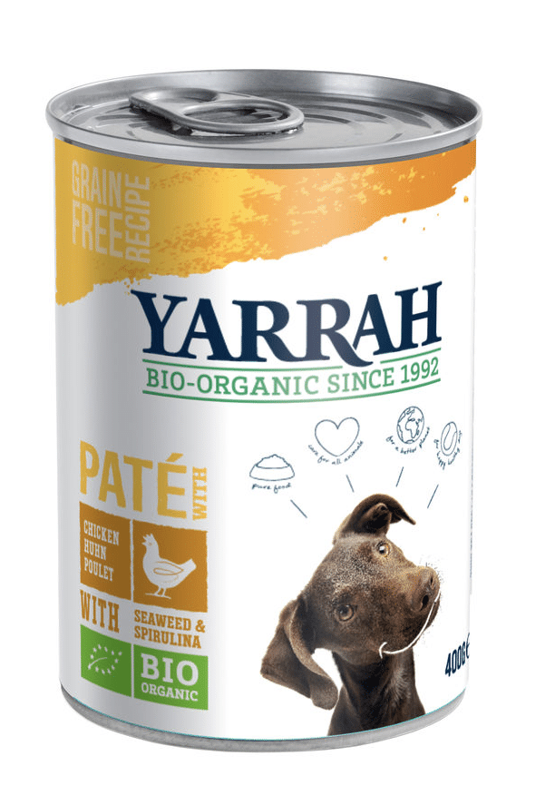 Yarrah – Pastete Hund Dose mit Huhn Bio 12 x 400 gr-1