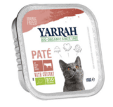Yarrah - Pasteten-Katzenkübel mit Rindfleisch Bio 16 x 100 gr