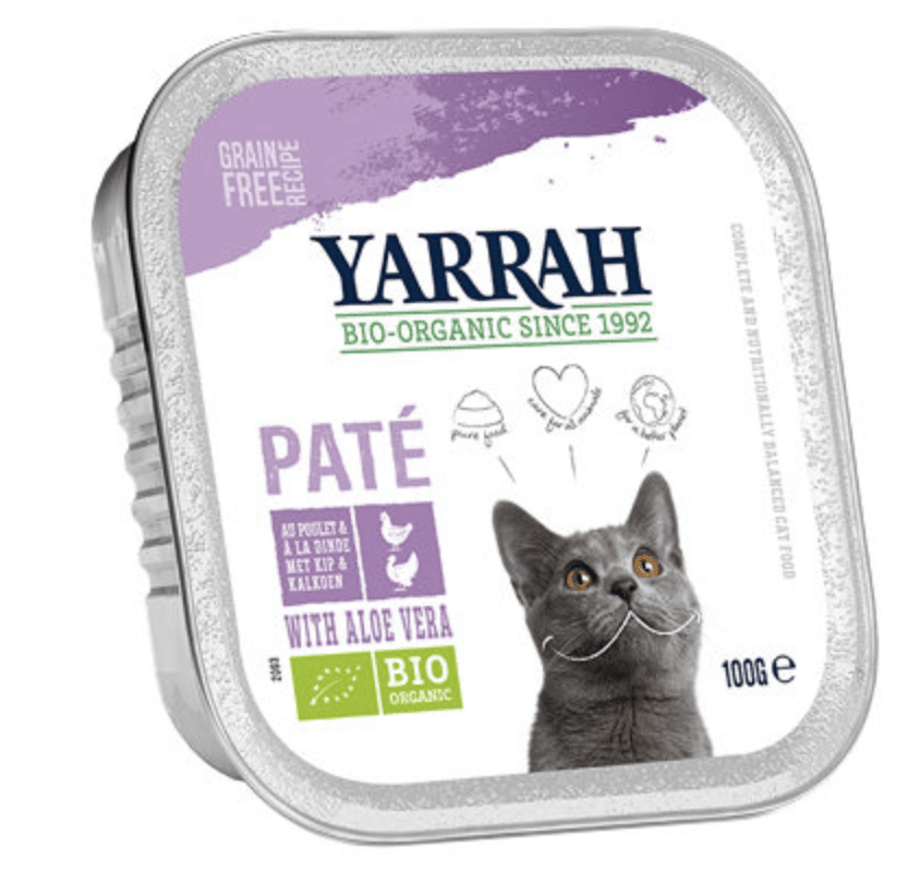 Yarrah – Pasteten-Katzenkübel mit Huhn & Pute Bio 16 x 100 gr-1