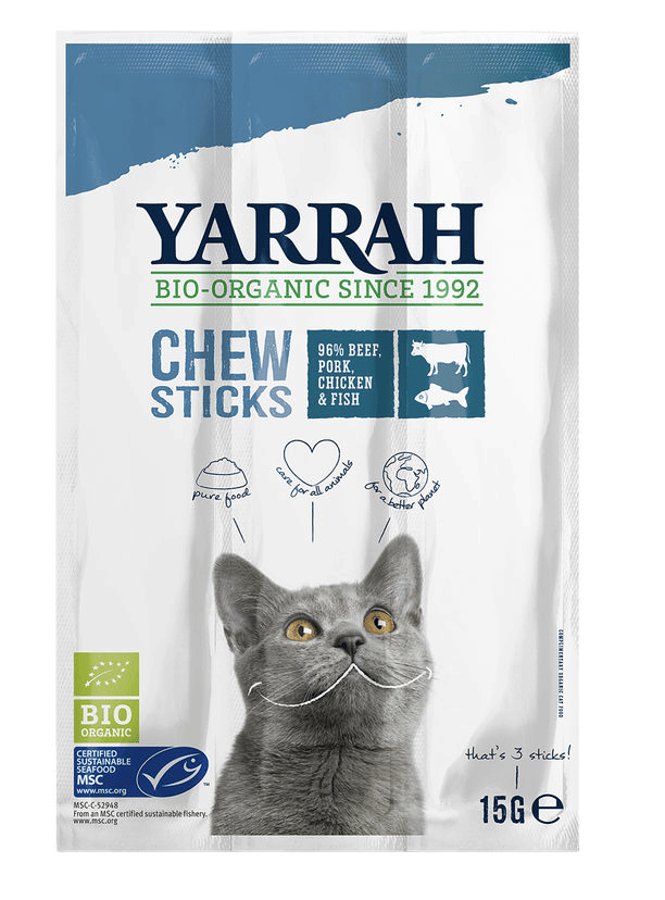 Yarrah – Cat Snack Kaustick mit Fisch Bio-1